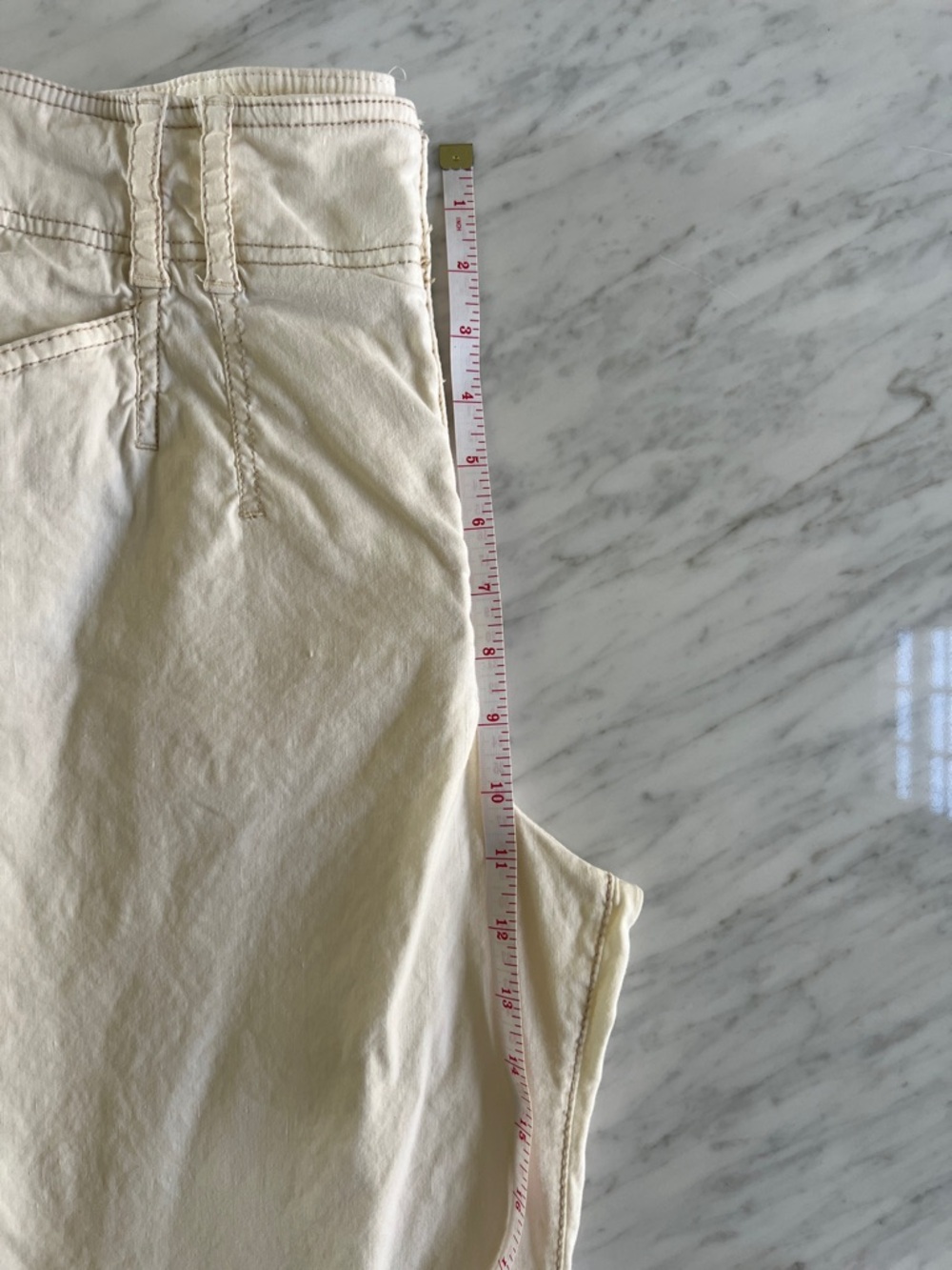 Anthropologie Cream High-Rise Button-Front Chino Pants - Picture 7 of 12